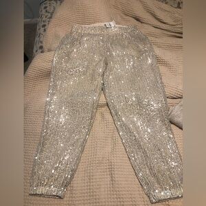 LOFT sequin joggers w/tag